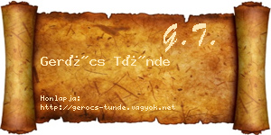 Gerócs Tünde névjegykártya
